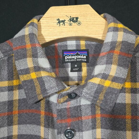 Patagonia #53947 Men's LS Fjord Flannel BF Shirt - Gray Yellow Orange - Sz M* - Picture 2 of 5